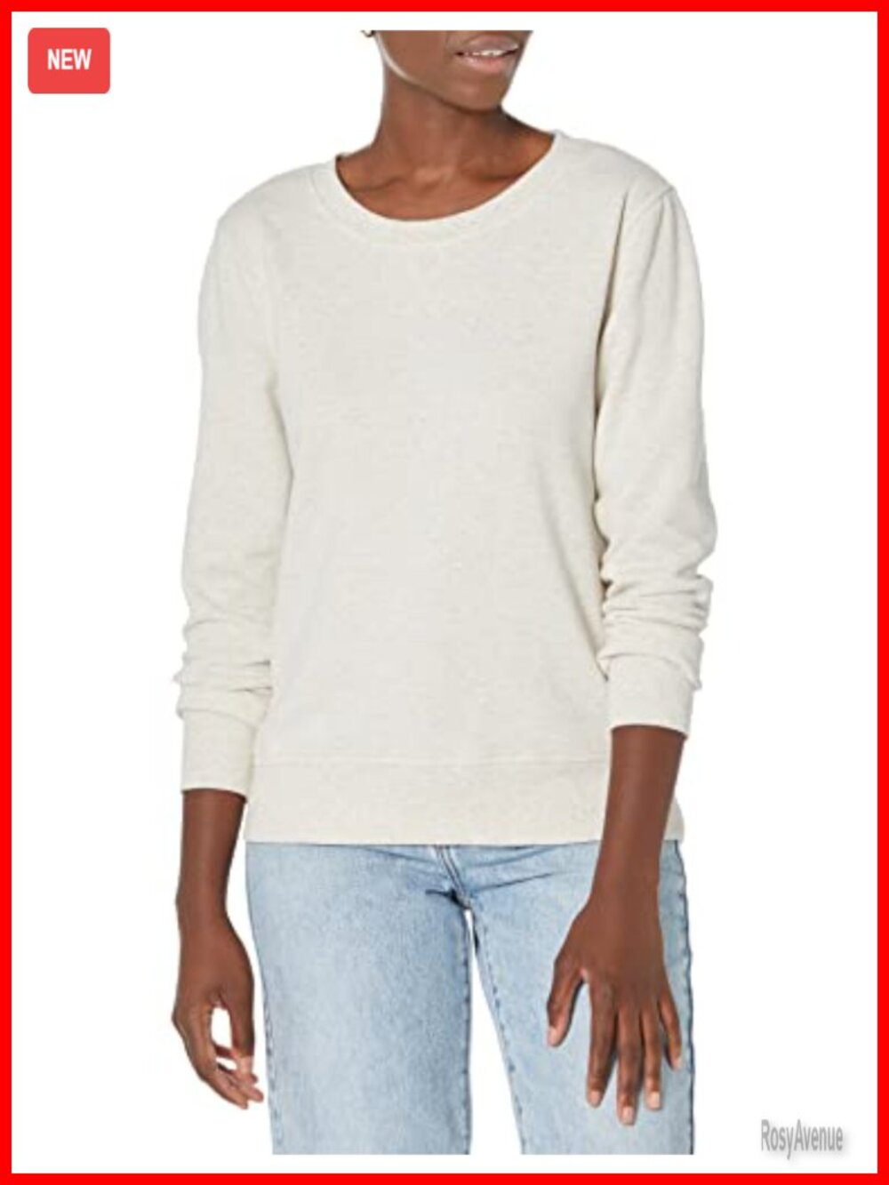 Fleece Crewneck Long Sleeve Pullover Sweatshirt Regular Fit Brushed Back